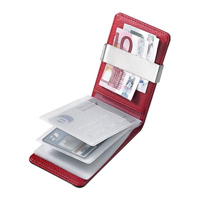 Plånbok från Troika - Red Pepper Kreditkortsplånbok med sedelklämma och plastficka för extra kreditkort. I skinn med snygga färg