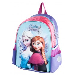 Från filmen Frost kommer denna ryggsäck för barn. Systrarna Frost är i en relief-bild på framsidan av ryggsäcken och utrustad me